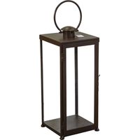 Lanterna metallo bronzo quadro cm30x30h73/95