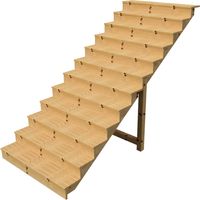 Außentreppe Holz Höhe 207cm 12 Stufen, Breite 140cm, MIT Setzstufen