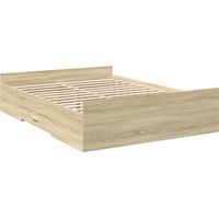 Cama con cajones madera de ingeniería roble Sonoma 120x190 cm vidaXL