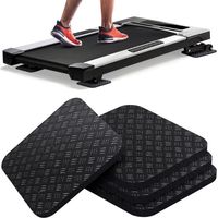 Lot de 4 tapis de course antidérapants double face anti vibrations pour tapis de course, tapis de marche, vélo d'appartement, protection des sols en bois dur