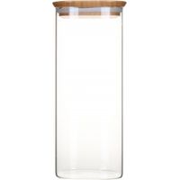 Pot Conservation Carré 2,2l Bambou Conservation Hermétique, Design épuré, Bambou Naturel - Pebbly