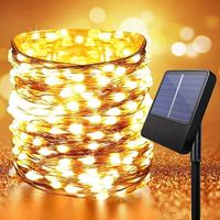 Guirlande Lumineuse Solaire - 12M 100 LED - Étanche - Jardin, Terrasse, Arbre de Noël, Fête Party Décoration-Ywey