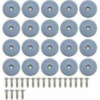 SL.GT Runde Teflon-Möbelgleiter, inklusive Schrauben, 20 Stück, Teflongleiter für Möbel, Nagelgleiter für Stühle, Teflongleiter, 22 mm