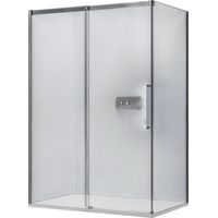 BERNSTEIN - Cabine de douche en coin, verre trempé 8mm, portes coulissantes, profilé chrome - DX906 FLEX - 140x80x195cm (LxPxH)