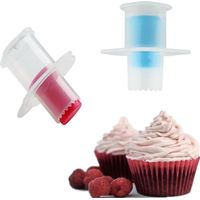 Lot de 2 emporte-pièces en plastique pour cupcakes, dénoyauteurs de gâteau, emporte-pièces pour cupcakes, emporte-pièces en forme de cercle, coupe-gâteau, emporte, couleurs aléatoires