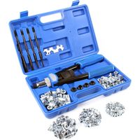 Wiltec – Pince à riveter 328 mm – 5 mandrins M5/M6/M8/M10/M12 – 150 écrous à sertir – Poignées antidérapantes pour confort