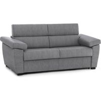 Sofá Fijo 2 Plazas Gorreto, Desenfundable, Hidrófugo, Hecho en Italia, Lavable, 205x95x100h cm Gris