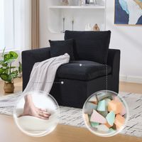Fauteuil moelleux confortable canapé tissu style nordique salon