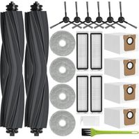 L20 Ultra Accessoires pour Dreame L20 Ultra Complete / L20 Ultra Aspirateur Kit Pièces de Rechange, 4 Sacs à Poussière, 4 Chiffon Serpillières, 2 Brosse Principale, 4 Filtre, 6 Brosse Latérale