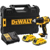 DeWalt Akku-Bohrschrauber, incl. 2x Akku 2 Ah, Schnellladegerät, Zubehör, TSTAK-Box
