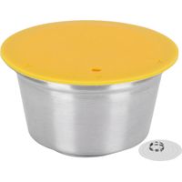 Filtre à café réutilisable en acier inoxydable pour machine Dolce Gusto, capsule rechargeable jaune