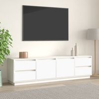 TV Cabinet White 176x37x47,5 cm Solid Wood Pine vidaXL