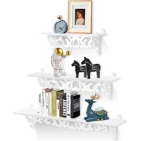 Dioche Wandregal,Display Wandregal Lagerregal 3er-Set Shabby Floating Wall Regale Bücherregal Vintage Dekoregal Schweberegal Wandregal Holz