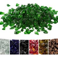 4 Kg verres de feu pour braséro à gaz d’extérieur jardin verre trempé vert Teamson Home PT-FG0006