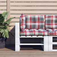 Coussins de palette lot de 3 motif à carreaux rouge tissu
