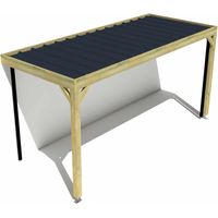 Carport bois • 5m x 2m • adossée • sens largeur • livraison comprise