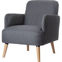 Sillón BROOKS patas de madera maciza antracita