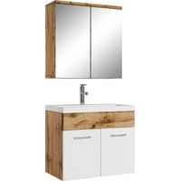 Conjunto de muebles de baño Montreal 01 60 cm - Roble con blanco