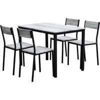 SET INDUSTRIAL TAVOLO E 4 SEDIE GRIGIO