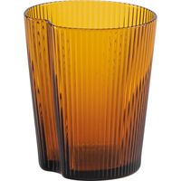 Set 6 Bicchieri Handy Tumbler in Vetro Soffiato Ambra, Design Ergonomico Impilabile con Superficie a Solchi Verticali Decorativi, Uso Quotidiano