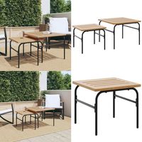 Tables basses gigognes de jardin 2 pcs marron et noir acier - Table Basse Jardin - Ensemble Tables Basses - Tables Basses Gigognes - Mobilier De Jardin - Table Extérieure - Home & Living