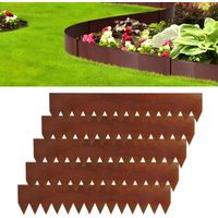 TolleTour Bordure de jardin avec pointes DIY Bordure de pelouse Bordure de gazon Galvanisé Métal Bordure de parterre avec des gants Rouille 100x20cm 45m