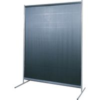 Biombo con cortina tensada para uso flexible KEMPER S7 verde