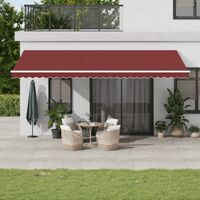 Store banne-Auvent manuel rétractable bordeaux 600x350 cm