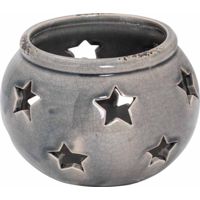 Garda Star Candle Lantern - Ceramic - L14 x W14 x H10 cm - Grey