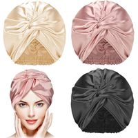 Lot de 3 bonnets en soie élastiques pour cheveux bouclés naturels, parfaits pour dormir ou pour prendre soin de ses cheveux bouclés.