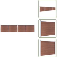 Ensemble de panneau de clôture WPC 699x146 cm Marron - Clôture Jardin - Clôture Composite - Clôture Bois Plastique - Clôture Marron - Clôture Moderne