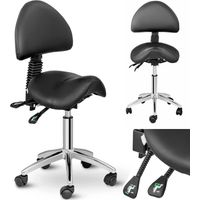 Silla de salón de belleza Berlin con respaldo giratorio ajustable - negra
