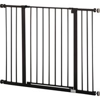 Pawhut – Barrière de sécurité pour chien – Acier noir – Dimensions 107x4x76cm – Système d'ouverture à une main – Installation sans perçage