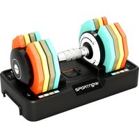 Haltère réglable 5 à 25 kg avec base de rangement 5 niveaux de poids, poignée antidérapante disques d'haltères octogones