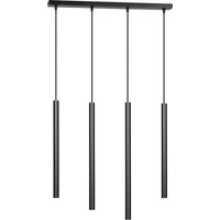 Lampada a Sospensione Selter, Acciaio verniciato a polvere, Nero, 60x120x6 cm