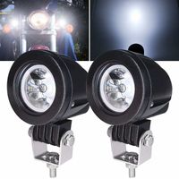 AMXCNOY 2 Stück 10W weiße LED-Motorradnebelscheinwerfer, 3 Zoll LED-Motorradscheinwerfer, Zusatzscheinwerfer, wasserdicht, geeignet für 12-24V Motorräder, Fahrräder, Autos und LKWs