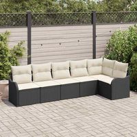 Ensemble de canapé de jardin,Salon de jardin,Sofa Noir polyrotin 467315
