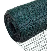 Vounot – Grillage souple en métal gainé PVC vert – Maille fine 13mm – Longueur 25m – Clôture pour poules et petits animaux