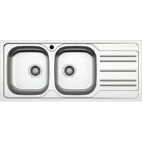 Évier de cuisine encastrable MP1162DX acier 116x50 cm deux bacs et égouttoir droit