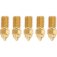 5Pcs 3D Printer Extruder Nozzle Brass M6 High Speed Printer Nozzle for End 5 S1 End 7 1.75mm 0.8mm / 0.03in