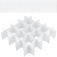 24 Stück Verstellbare Schubladenteiler 32x7cm, flexible Trennwände für Unterwäsche Socken Kosmetik Schlafzimmer Büro