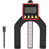 Medidor de profundidad de madera con pantalla digital LCD de 0-80 mm y 0,01 mm, altímetro, regla para carpintería, herramienta de medición digital con patas magnéticas.