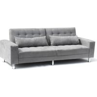 Sofá cama de matrimonio 2-3 plazas con respaldo reclinable y cojines Quarzo Pronto Letto - Gris