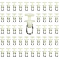 Rouleaux de Rail de Rideau-100 pièces Rail intérieur Crochet de Rideau Rail Glisseur Rail,Rideau Poulie à Rideaux en Plastique(Blanc)