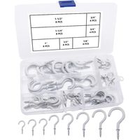 48 Pieces Screw Hooks Ceiling Screw Hooks Ceiling Hooks Vinyl Coated Ceiling Screw Hooks 6 Sizes - White