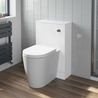 White Gloss Bathroom Furniture WC Toilet Unit BTW Back to Wall Soft Close Bordeaux Toilet Pan