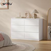 WOLTU Cómoda de 6 Cajones de 100 cm en Madera Blanco