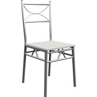 Dining set 5 piece white metal mdf