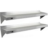 KuKoo - 2 Estantes de Pared 140cm x 30cm de Acero Inoxidable para Café, Bar y Restaurante Estante Cocina Organizador Estante Metalico Cocina Pared Kitchen Wall Shelves con 2 Paños Microfibra GRATIS