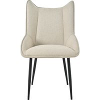 Bon Furni Sedia de pranzo imbottita in tessuto beige, set da 1